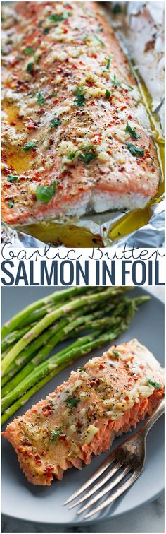 GARLIC BUTTER BAKED SALMON IN FOIL ~ NONDON