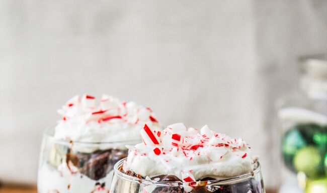 Candy Cane Brownie Trifle