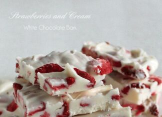 Strawberries and Cream White Chocolate Bark Strawberries and Cream White Chocolate Bark