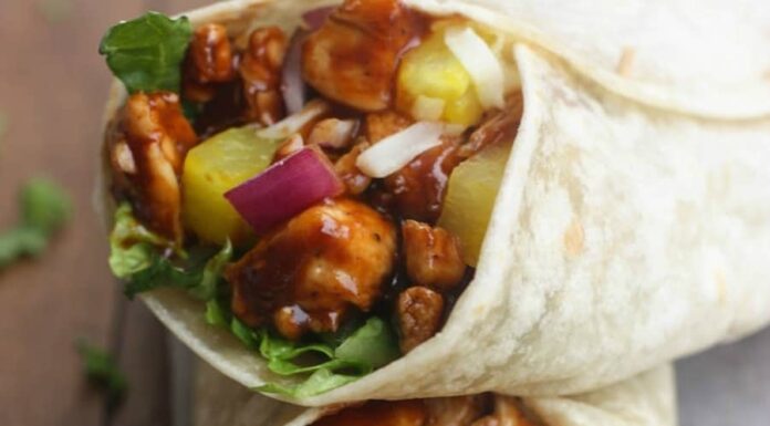 Hawaiian BBQ Chicken Wraps