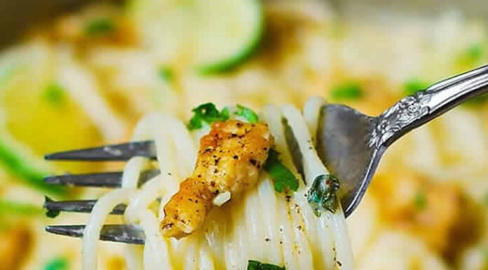 Chicken Pasta with Creamy Cilantro-Lime Alfredo Sauce- Nondon.net