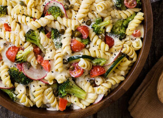 Ranch Pasta Primavera Salad- Very Fresh, Colorful, and Vitamin and Nutrient Rich Salad