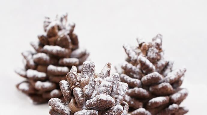 QUICK + EASY SNOWY CHOCOLATE PINECONES RECIPE