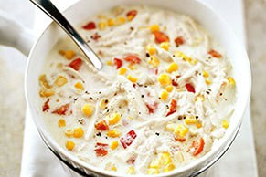 Creamy Corn & Turkey Soup