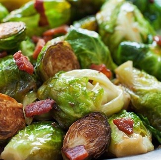 Glazed Brussels Sprouts with Bacon