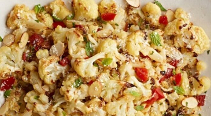 Roasted Cauliflower with Sweet Piquanté Peppers
