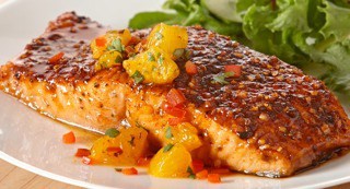 Sweet 'n Smoky Salmon with Orange Salsa