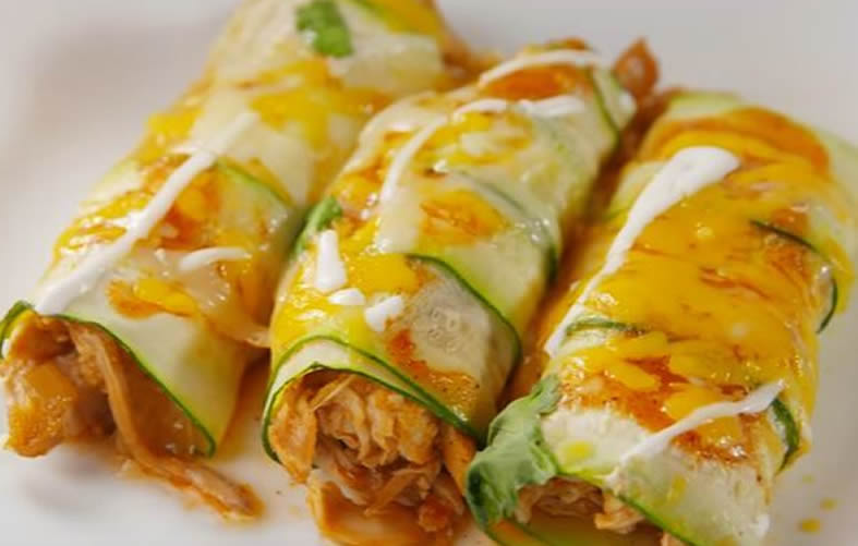 Low Carb Chicken Zucchini Enchiladas Recipe