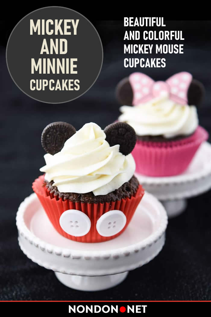 Mickey and Minnie Cupcakes- Beautiful and Colorful Mickey Mouse Cupcakes, You will love. #MickeyMouse #MickeyMouseCupcakes #Cupcakes #Cupcake #ColorfulCupcake #MinnieMouse #MinnieCupcakes #MickeyandMinnie
