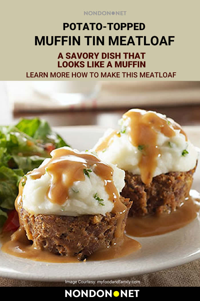 Potato-Topped Muffin Tin Meatloaf - A Savory Dish That Looks Like a Muffin #Potato #Muffin #SavoryDish #Meatloaf #TinMeatloaf #ToppedMuffin #MuffinTin #BigRed #CheddarCheese #Cheese #BeefGravyMix #BeefGravy #MeatloafRecipe #quickRecipe #SimpleRecipe #BBQSauce