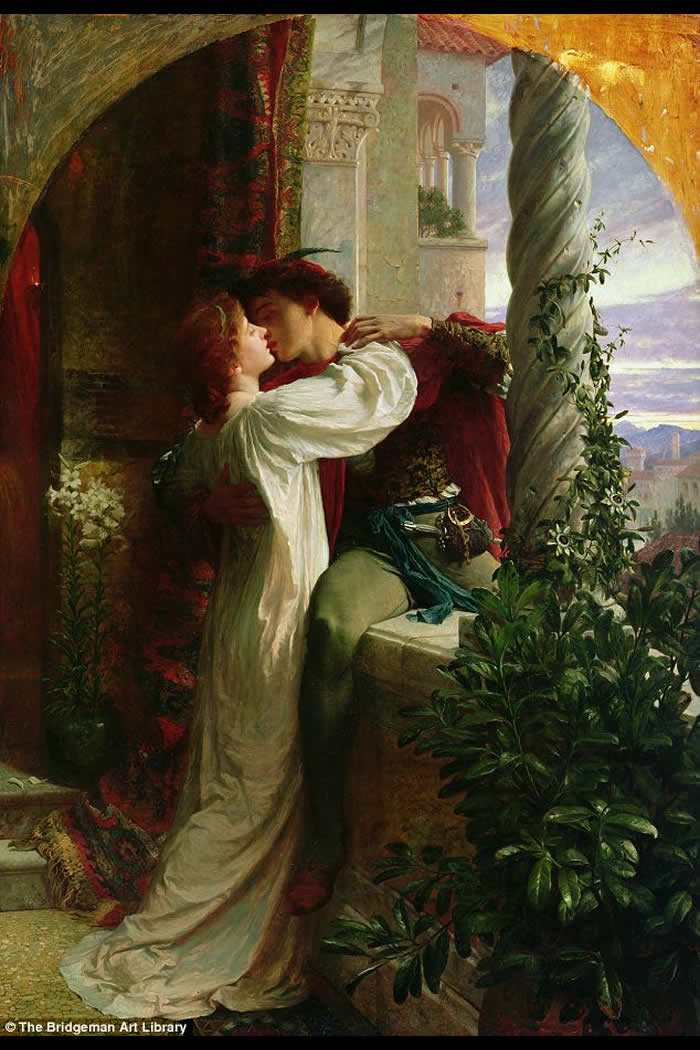 'Romance is a dream that still lives in the hearts of millions': Romeo and Juliet, 1884, depicted in oil on canvas by Frank Bernard Dicksee. It hangs in Southampton City Art Gallery