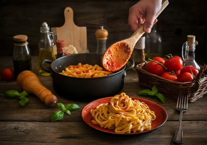 How to Make Italian Pasta with Tomato Sauce